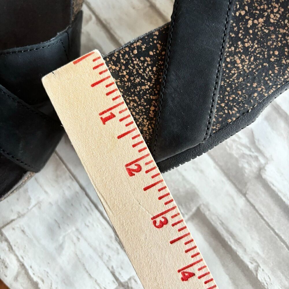 Dansko Leather Criss Cross Straps Wadge‎ Sandals Black 39 Adjustable Straps - Picture 10 of 11